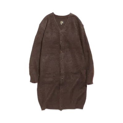 Needles MOHAIR LONG CARDIGAN - SOLID "Dark Brown"