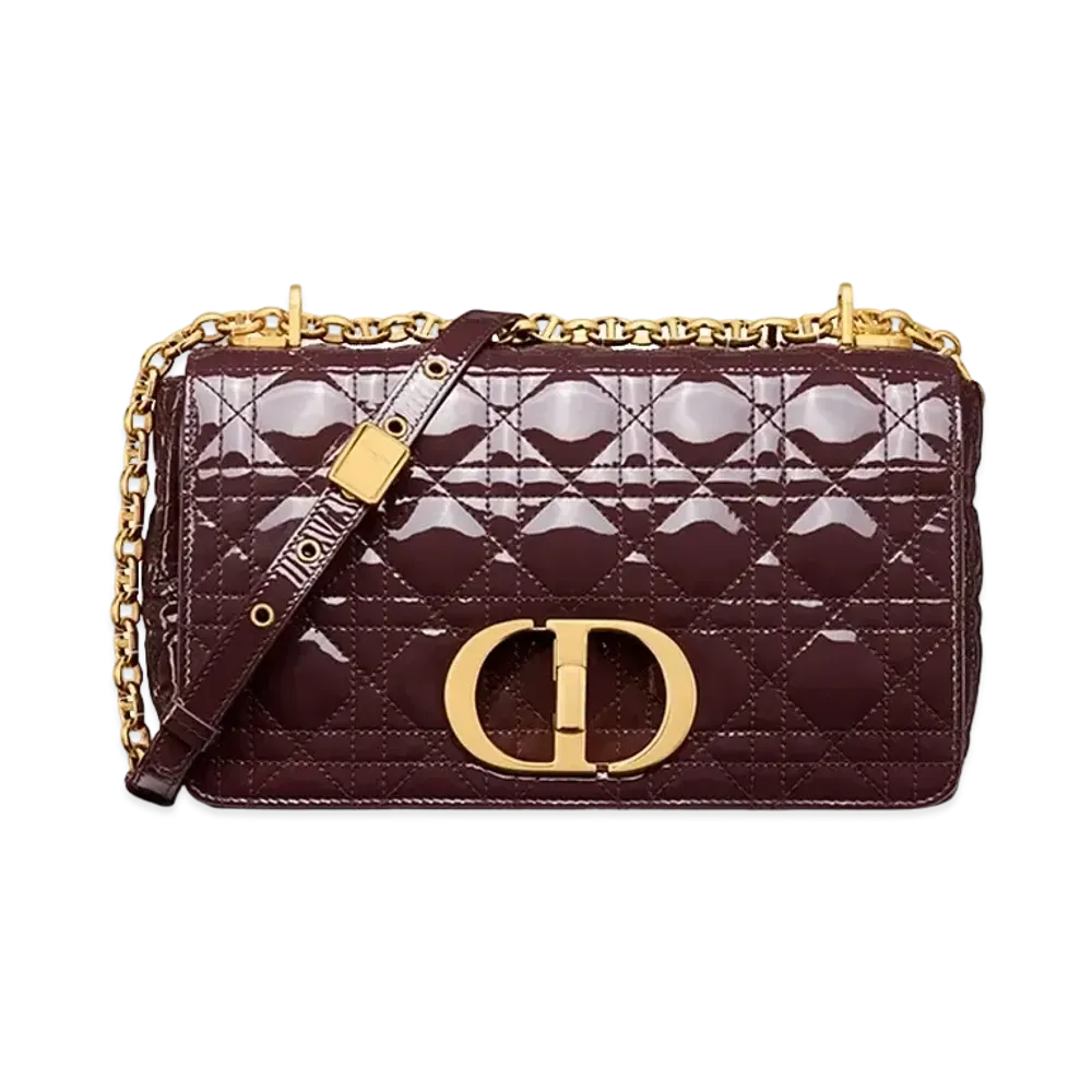 Dior Medium Caro Bag Patent "Amaranth"
