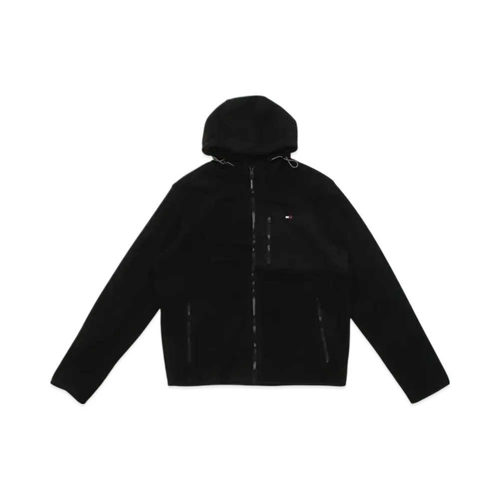 TOMMY HILFIGER Mixed Media Fleece Hoody "Black"
