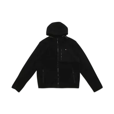 TOMMY HILFIGER Mixed Media Fleece Hoody "Black"