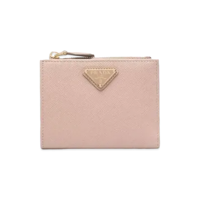 PRADA Small Saffiano leather wallet "Powder Pink"