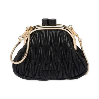 MIU MIU Miu Bernappa Leather Mini Bag "Black"