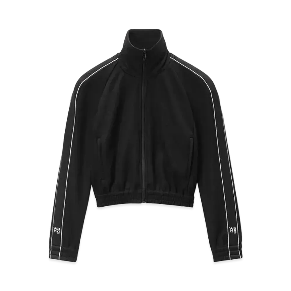 Alexander Wang Logo Tape Cropped Track Jacket "Black"