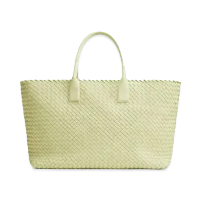 Bottega Veneta Intrecciato Leather Large Tote Bag "Lemon Washed"