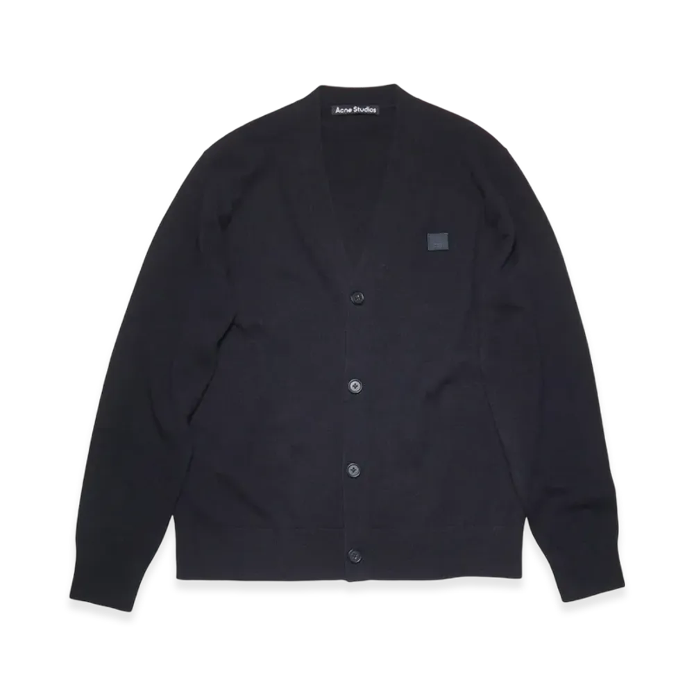 Acne Studios Keve Face V-Neck Cardigan "Black"
