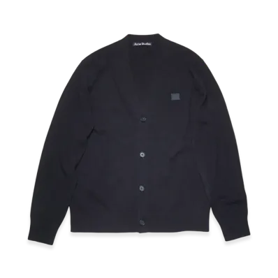 Acne Studios Keve Face V-Neck Cardigan "Black"