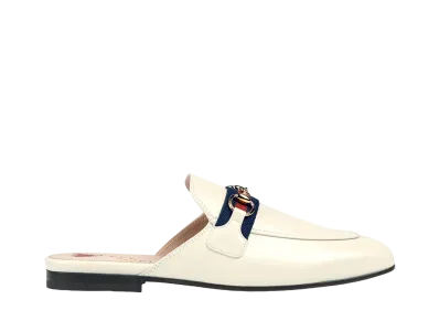 GUCCI Women's Princetown Leather Slipper "White"