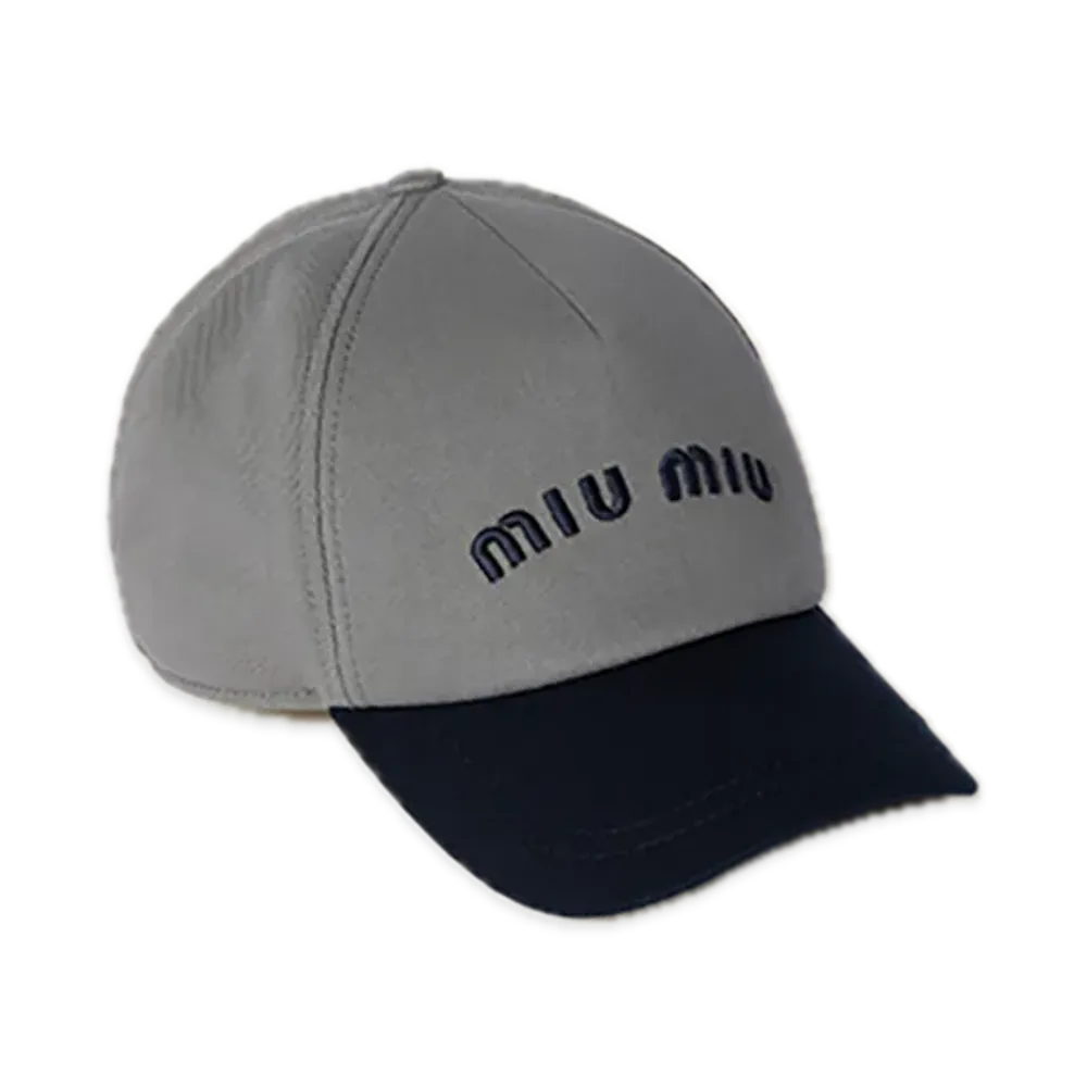 MIU MIU Drill Baseball Cap "Marble/Navy"