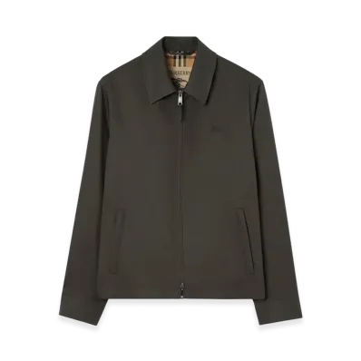 Burberry Tropical Gabardine Bloomsbury Harrington Jacket "Graphite Grey"