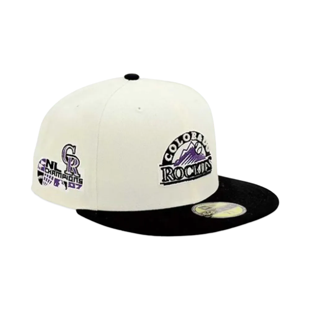 NEW ERA x THE CAP 59Fifty 'MLB Collection' Colorado Rockies "White/Black"