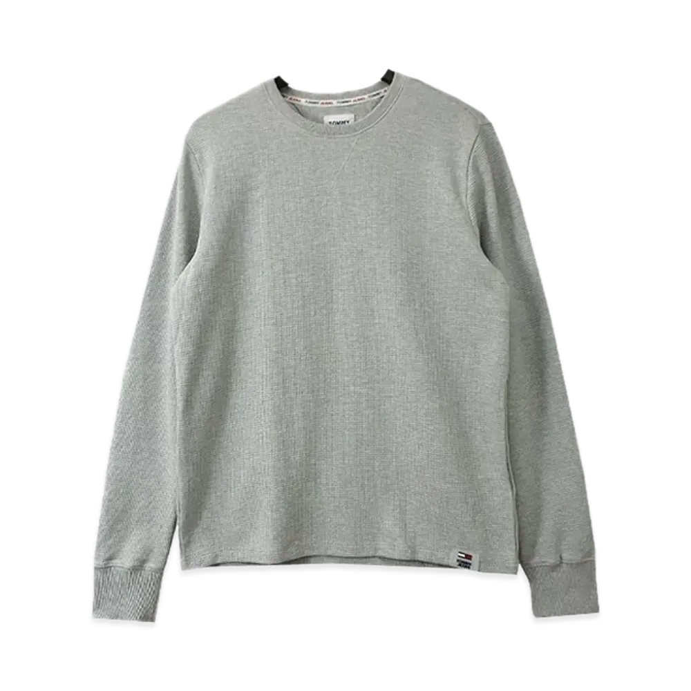 TOMMY JEANS Waffle Sweat T-Shirt Eu Model "LightGrayHether"