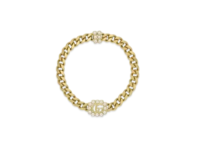 GUCCI Pearl Double G Necklace "Gold"