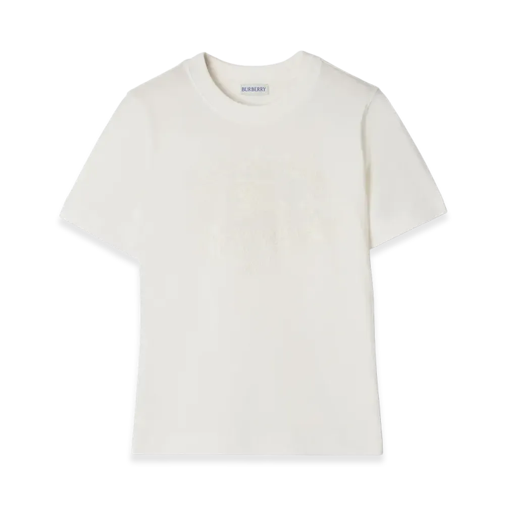 Burberry Women's Knight Stamp Cotton Tee "Chalk White"