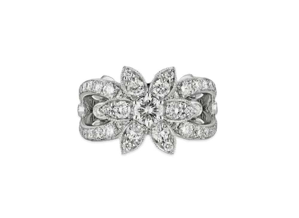 GUCCI Flora 18K Round Ring "Silver"