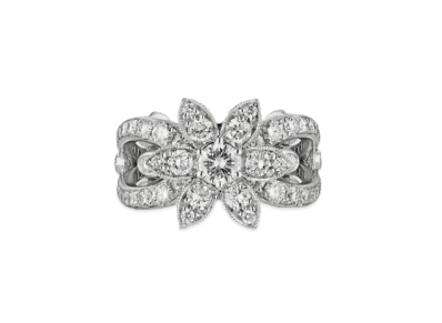 GUCCI Flora 18K Round Ring "Silver"