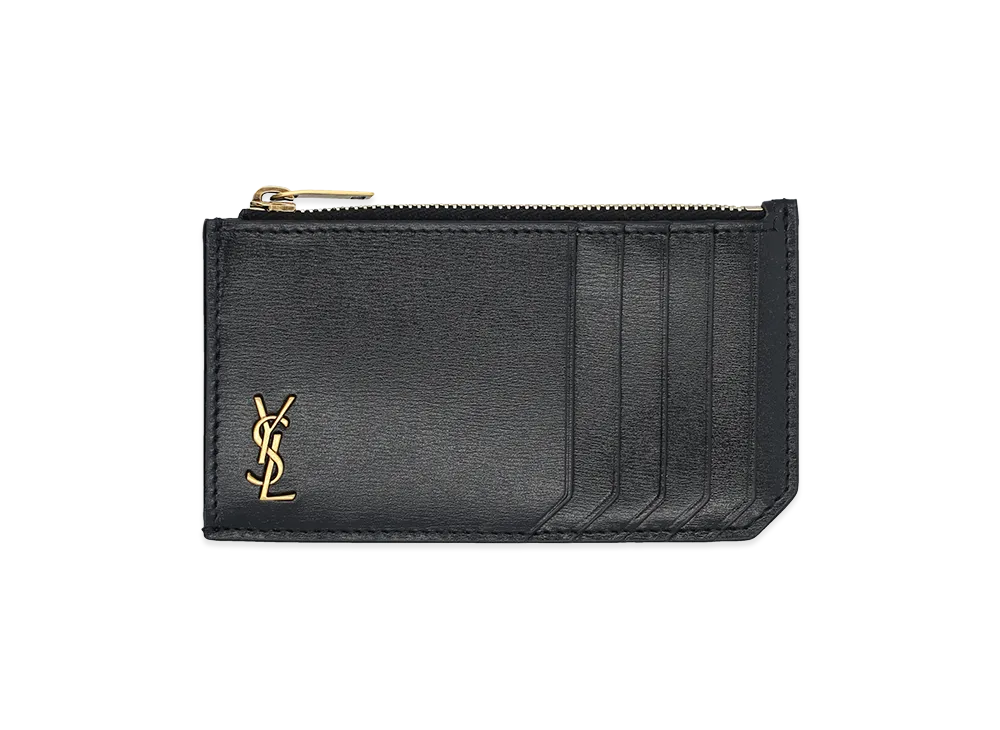 Saint Laurent Fragments Tiny Cassandre Card Holder "Black"