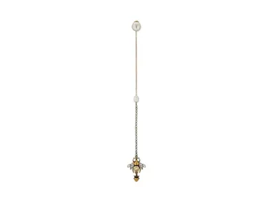 GUCCI Single Earrings with Pearl Ruby "Vintage Gold"