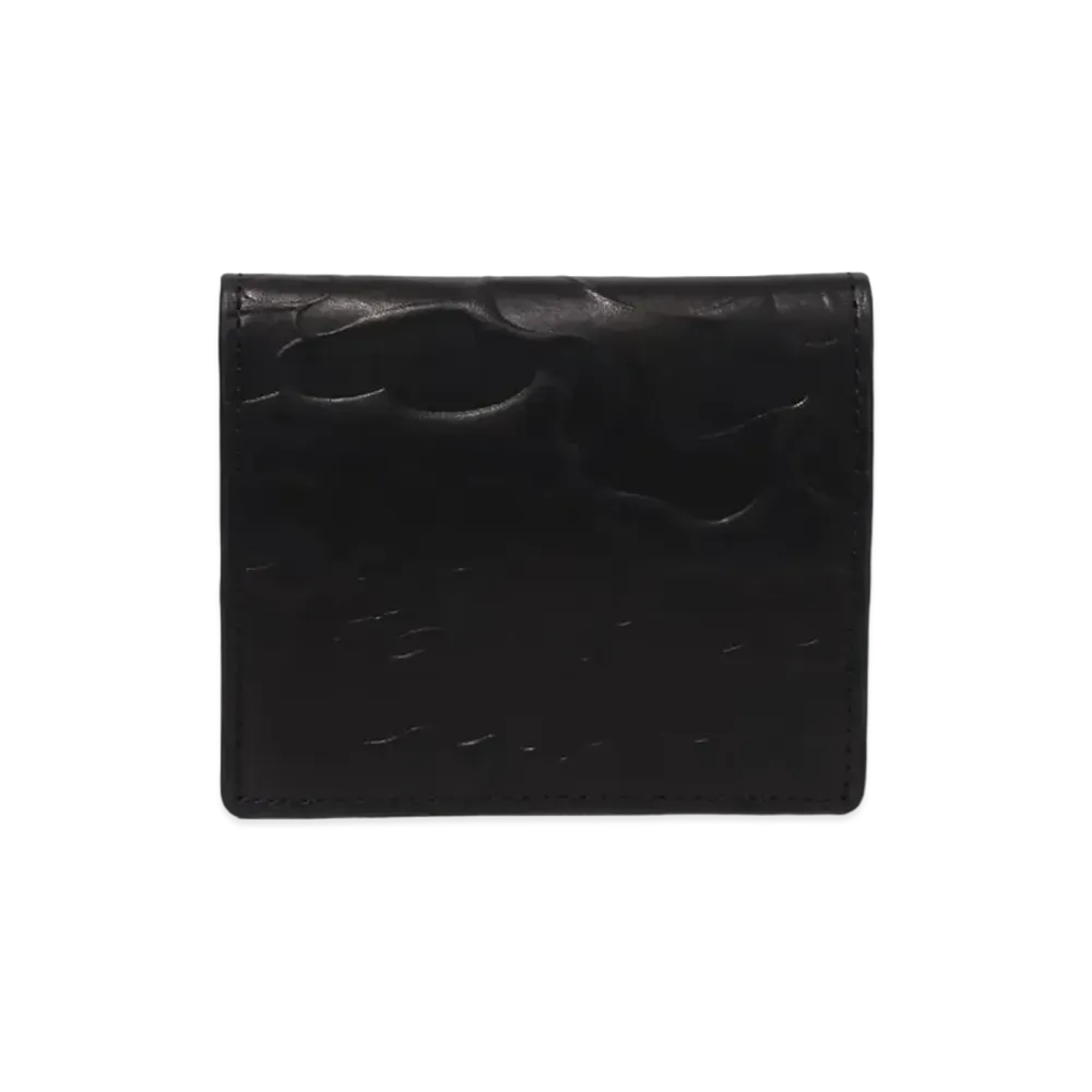 A BATHING APE Embossed Leather Mini Wallet "Black"