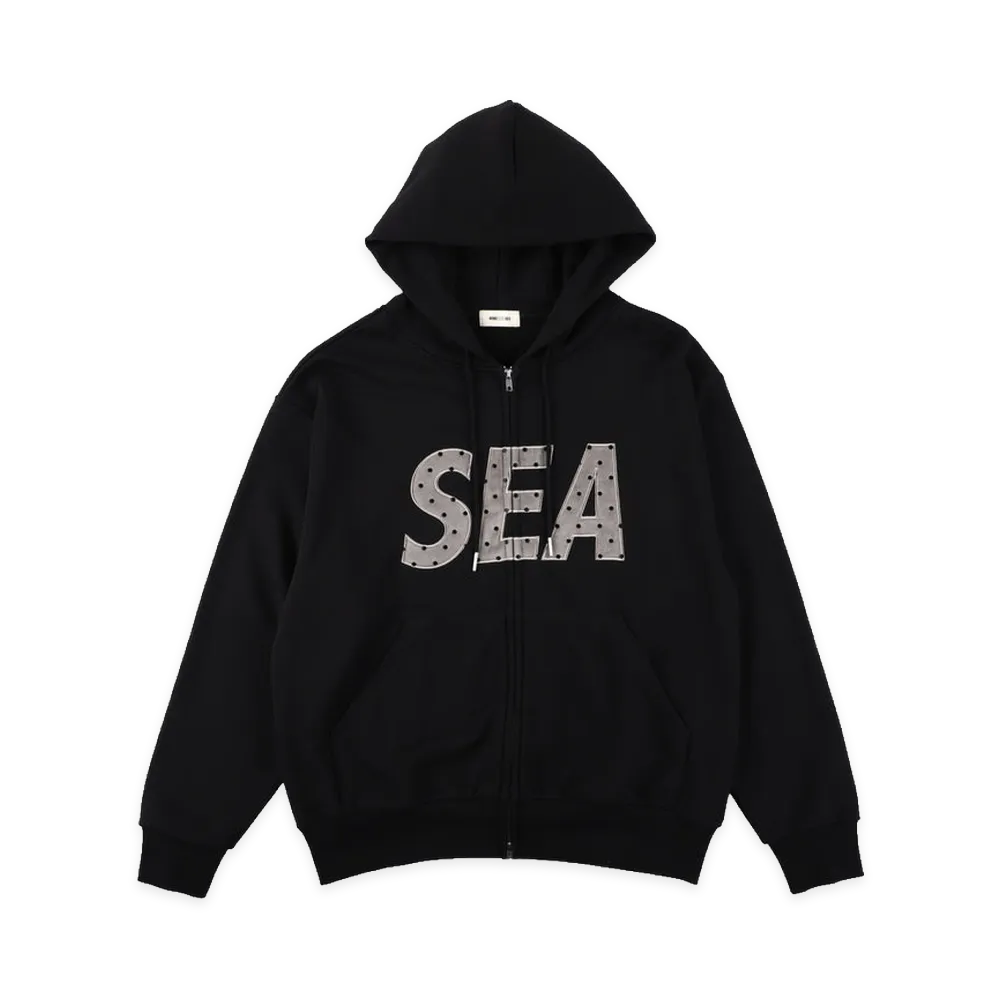 WIND AND SEA Dot Sea Patch Zip Up Sweat "Black"