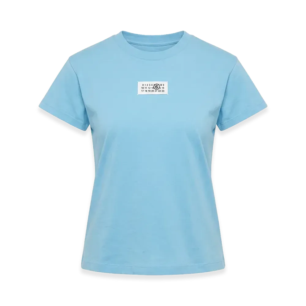 MM6 Maison Margiela Women's Mini Logo Cropped T-Shirt "Lightblue"