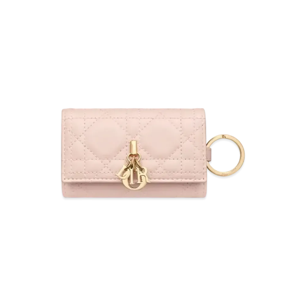 Dior My Dior Aster Key Case Cannage Lambskin "Powder Pink"