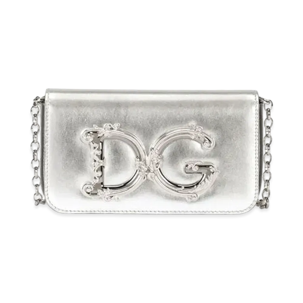Dolce&Gabbana DG Girls Clutch Mold Lenapa Leather "Silver"