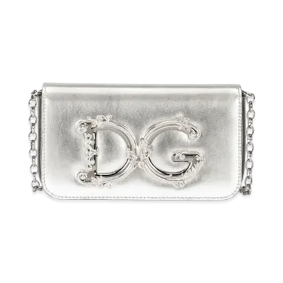 Dolce&Gabbana DG Girls Clutch Mold Lenapa Leather "Silver"
