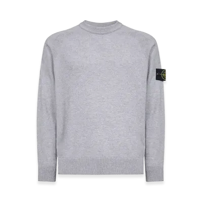 Stone Island Lightweight Wool Crew Neck Sweater With Raglan Sleeves "Gray"