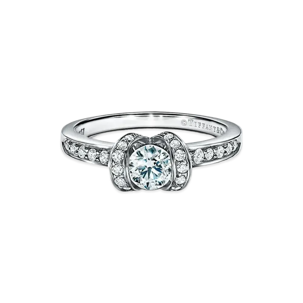 Tiffany & Co. Ribbon Engagement Ring In Platinum 0.5 Carat