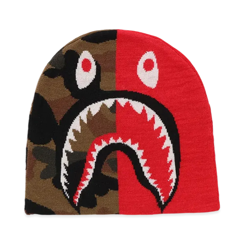 A BATHING APE Shark Knit Cap "Red"