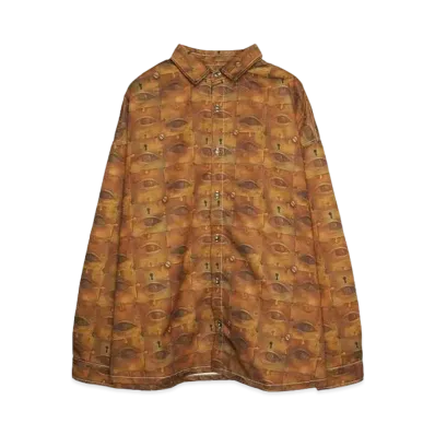 Pas Une Marque Puzzle Locket Mosaic Shirt "BROWN"