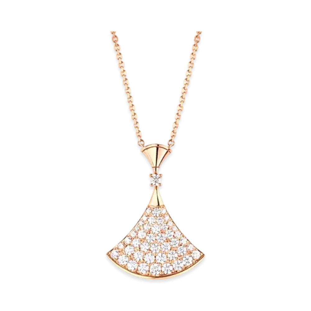 BVLGARI Divas' Dream Necklace With Pave Diamonds "Pink Gold"