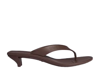 GUCCI Women's Vittoria Thong Sandal "Brown Rubber"