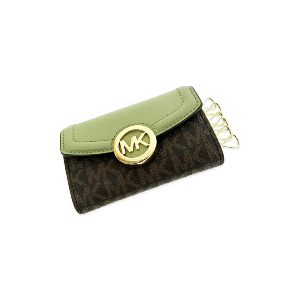MICHAEL KORS Women's Fulton Key Case "Green/Brown"