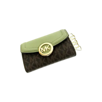 MICHAEL KORS Women's Fulton Key Case "Green/Brown"