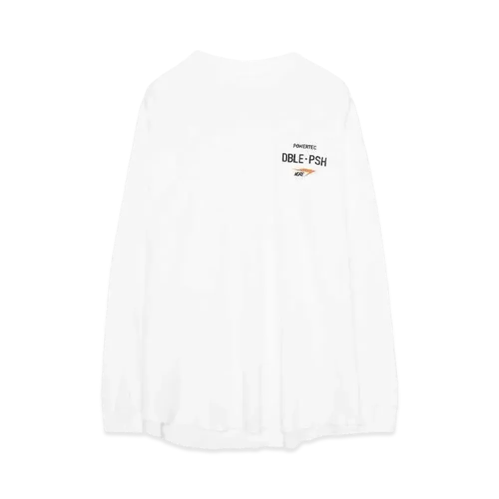 TAIN DOUBLE PUSH PIGMENT DYED FOOTBALL LONG SLEEVE T-SHIRTS "WHITE"