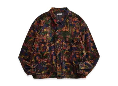NICENESS P.Sterling Floral Pattern Corduroy Trucker Jacket "Charcoal"