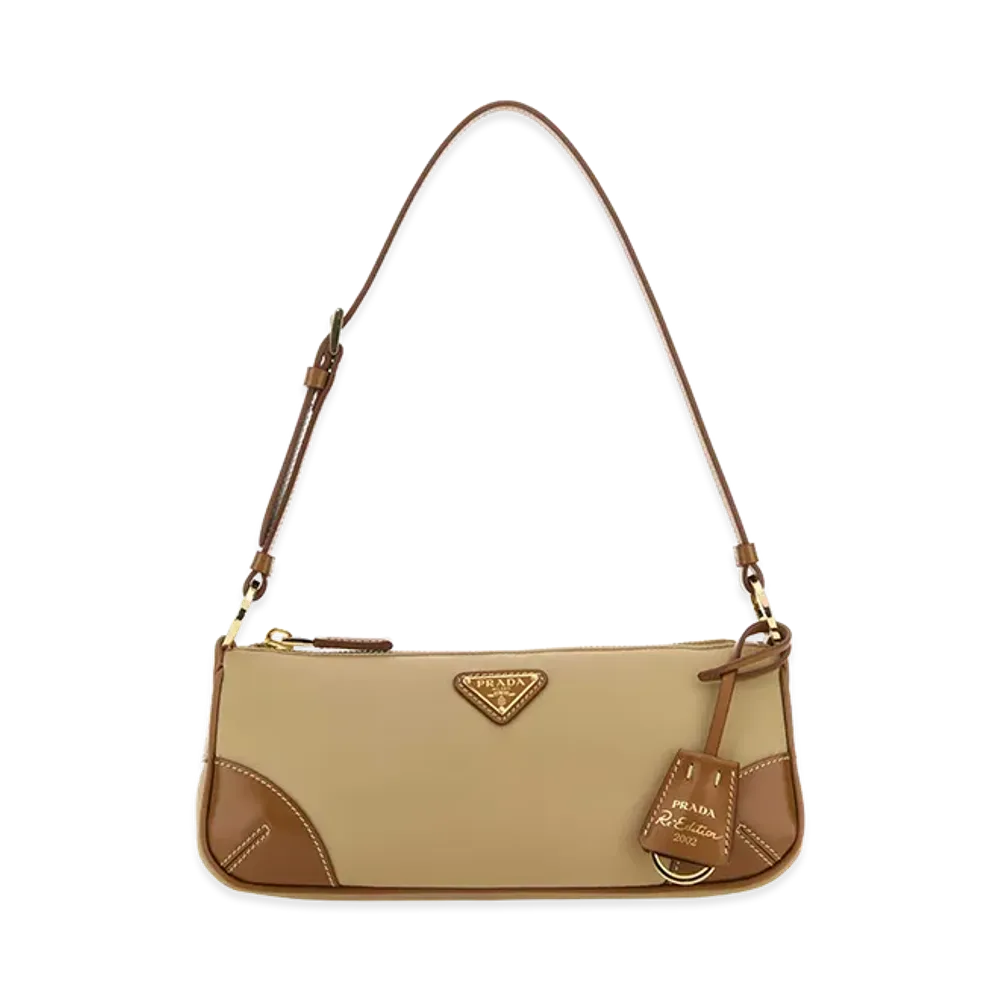PRADA Wonen's Re-Nylon Re-Edition 2002 Shoulder Bag "Camel"