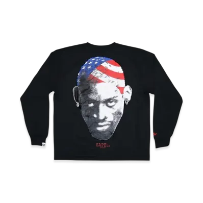 SAPEur Archive Series Stars And Stripes Headl L/S Tee "Black"