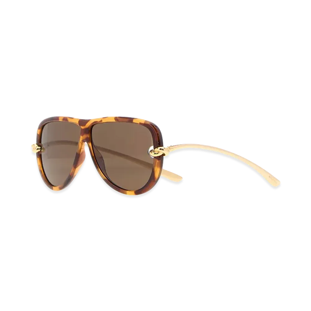 Bottega Veneta Women's Printed Acetate Knot Sunglasses "Havana"