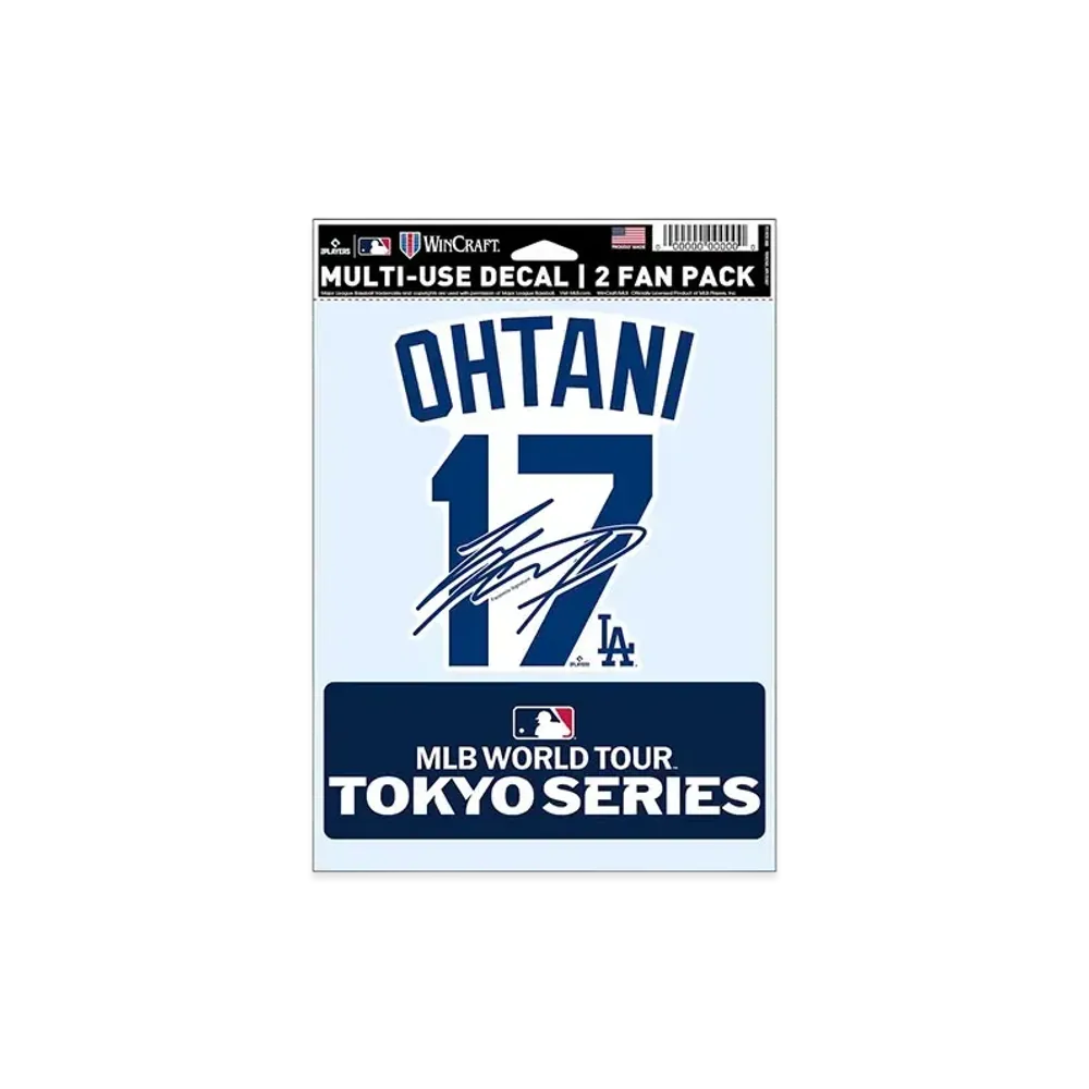 MLB Wincraft Dodgers Shohei Otani Tokyo Series Opening Game Name & Number Fan Decal
