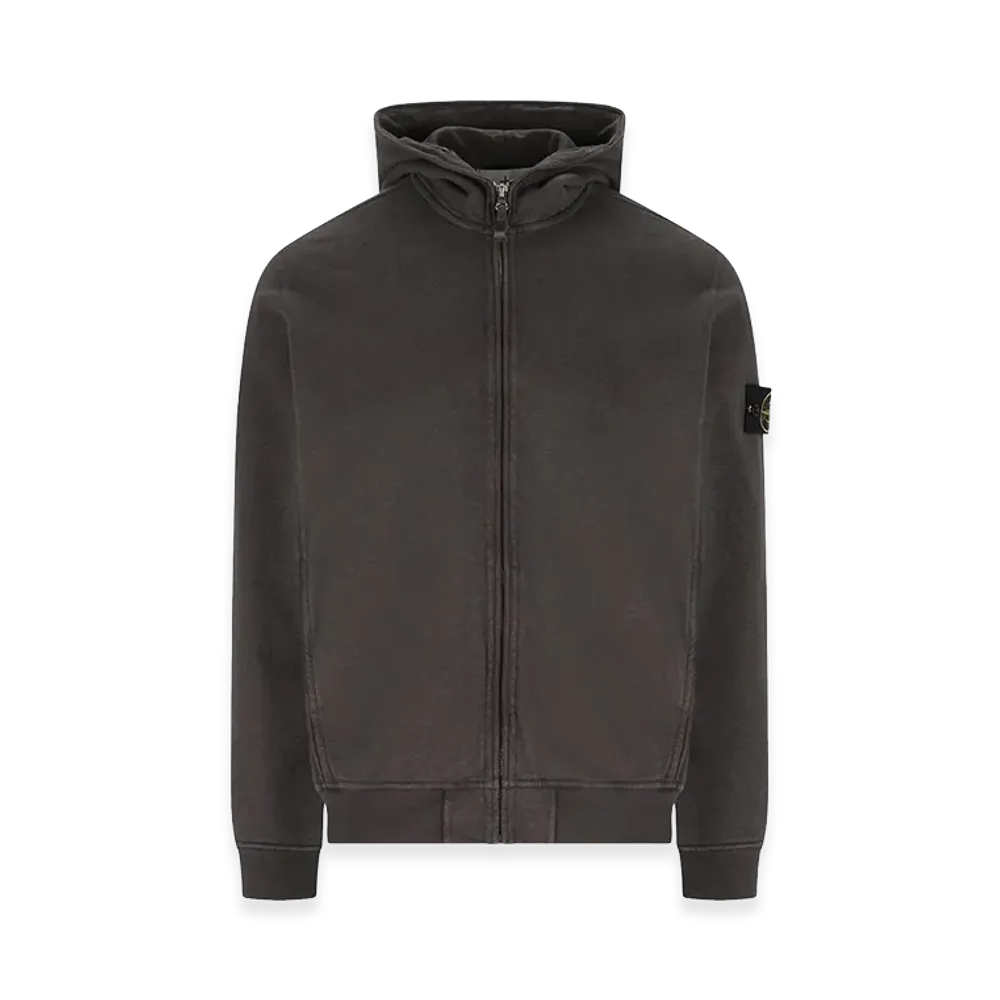 Stone Island Logo Patch Zip-Up Hoodie "Grey"