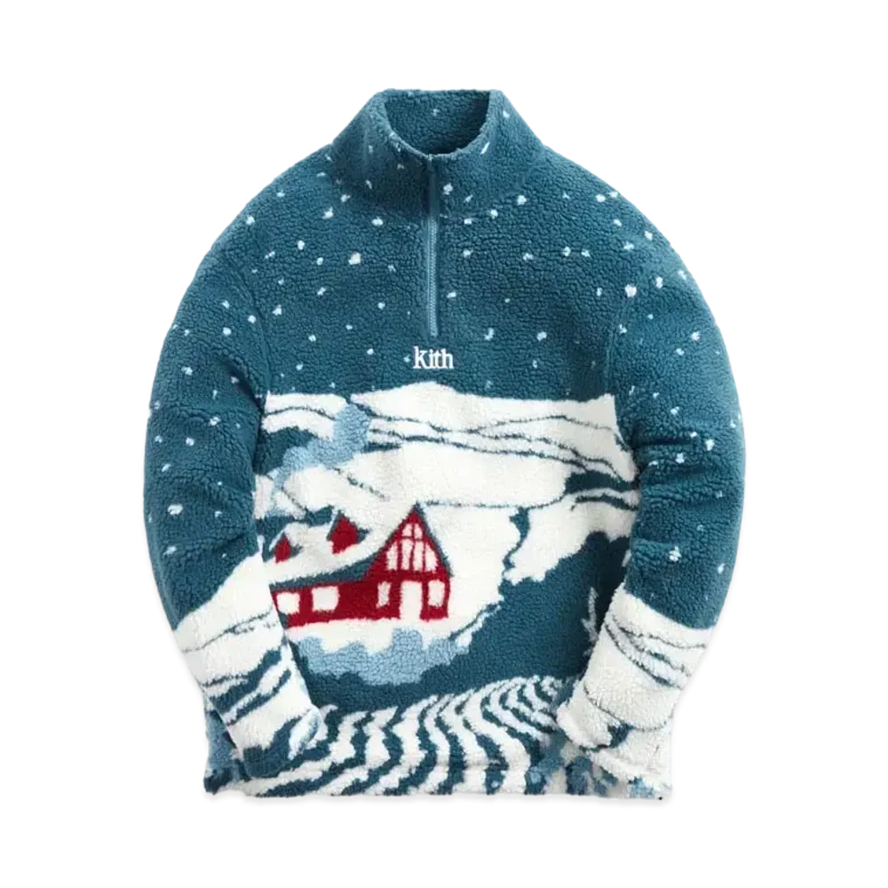 Kith Claremont Sherpa Quarter Zip "Anchor"