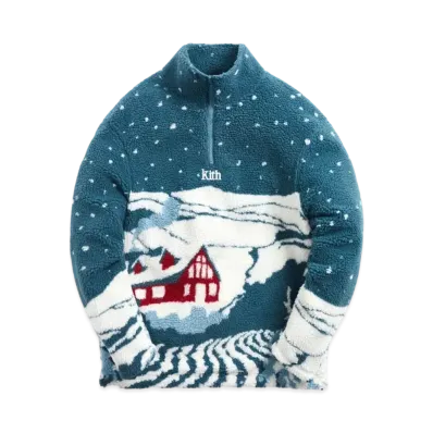 Kith Claremont Sherpa Quarter Zip "Anchor"