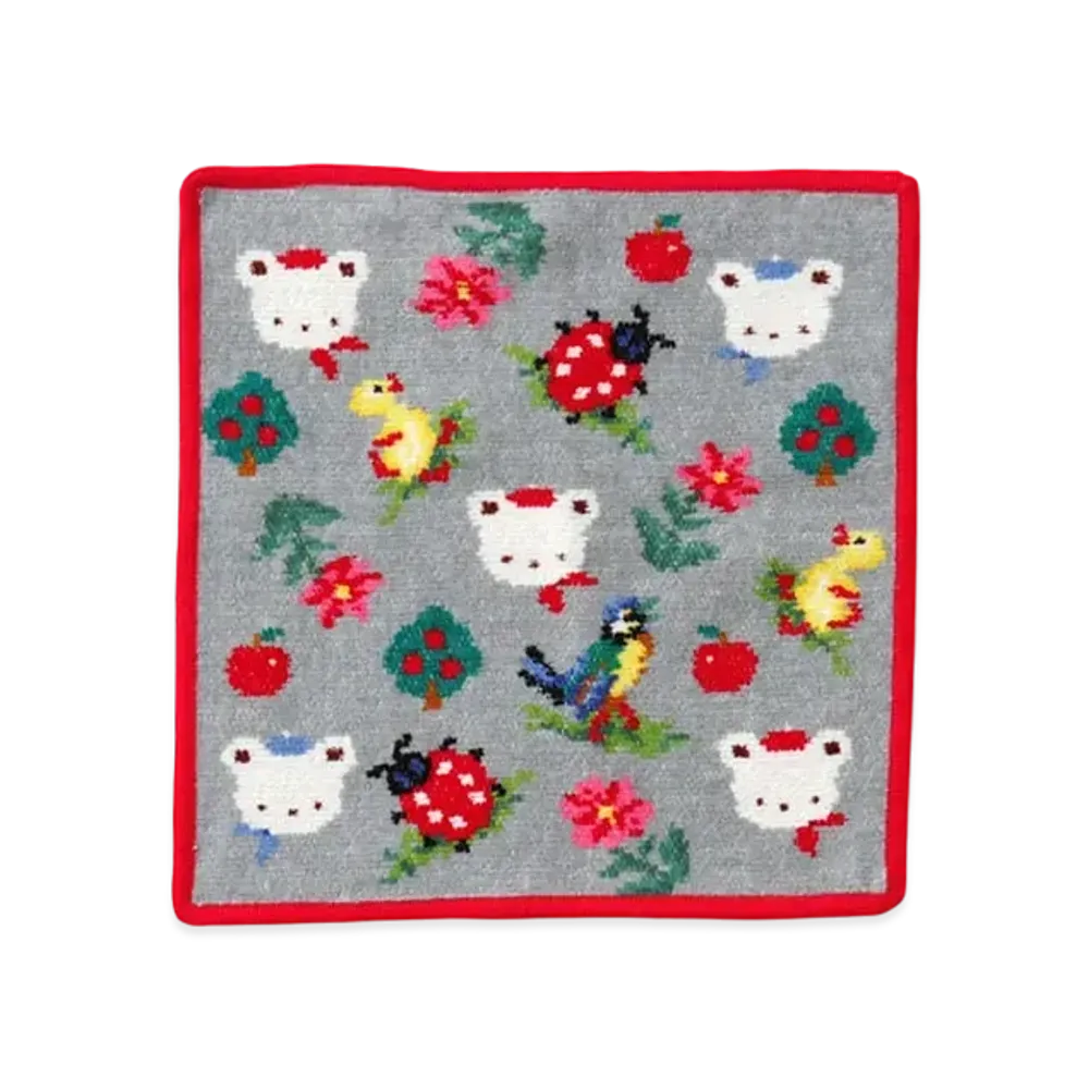 FEILER x familiar Handkerchief "Light Grey/Red"