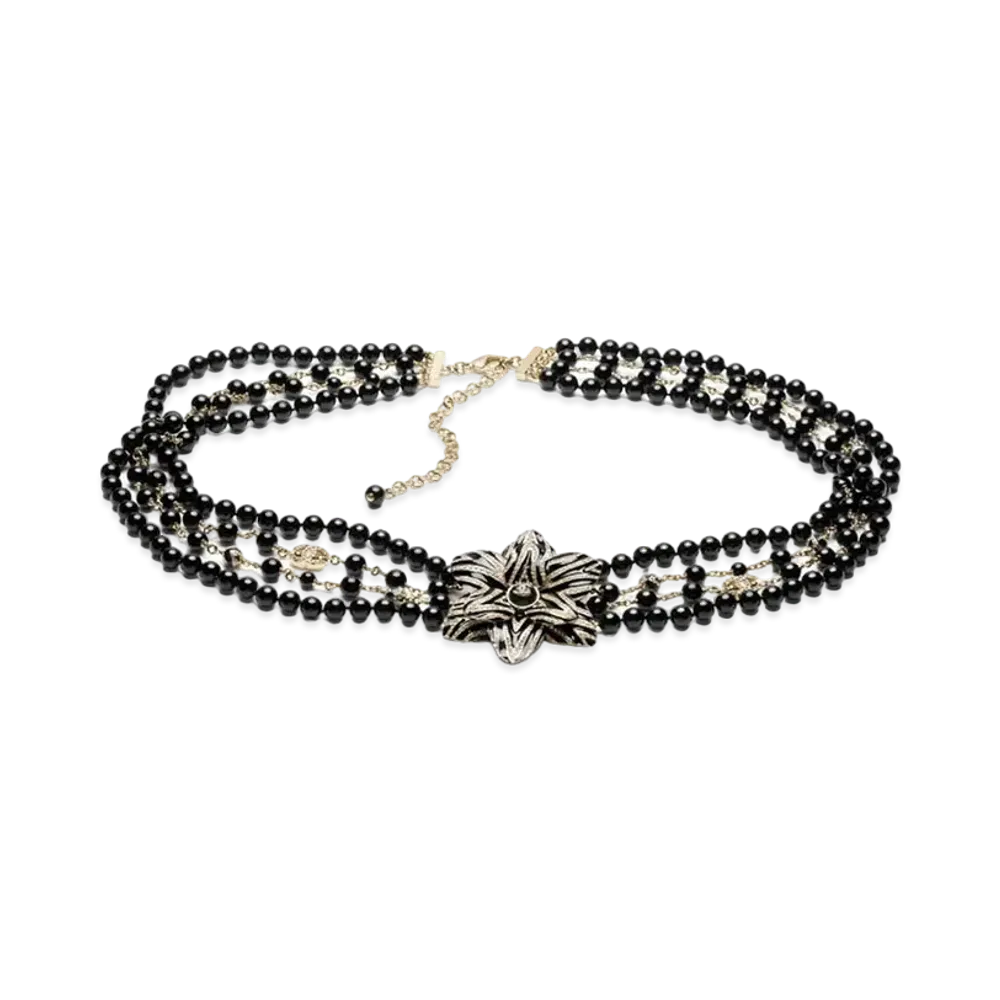 CHANEL Chain Belt Metal Glass Pearls Imitation Pearls & Strass "Gold"