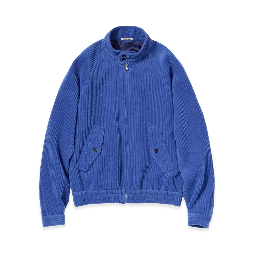 AURALEE Women's Wool Cashmere Corduroy Zip Blouson "Royal Blue"