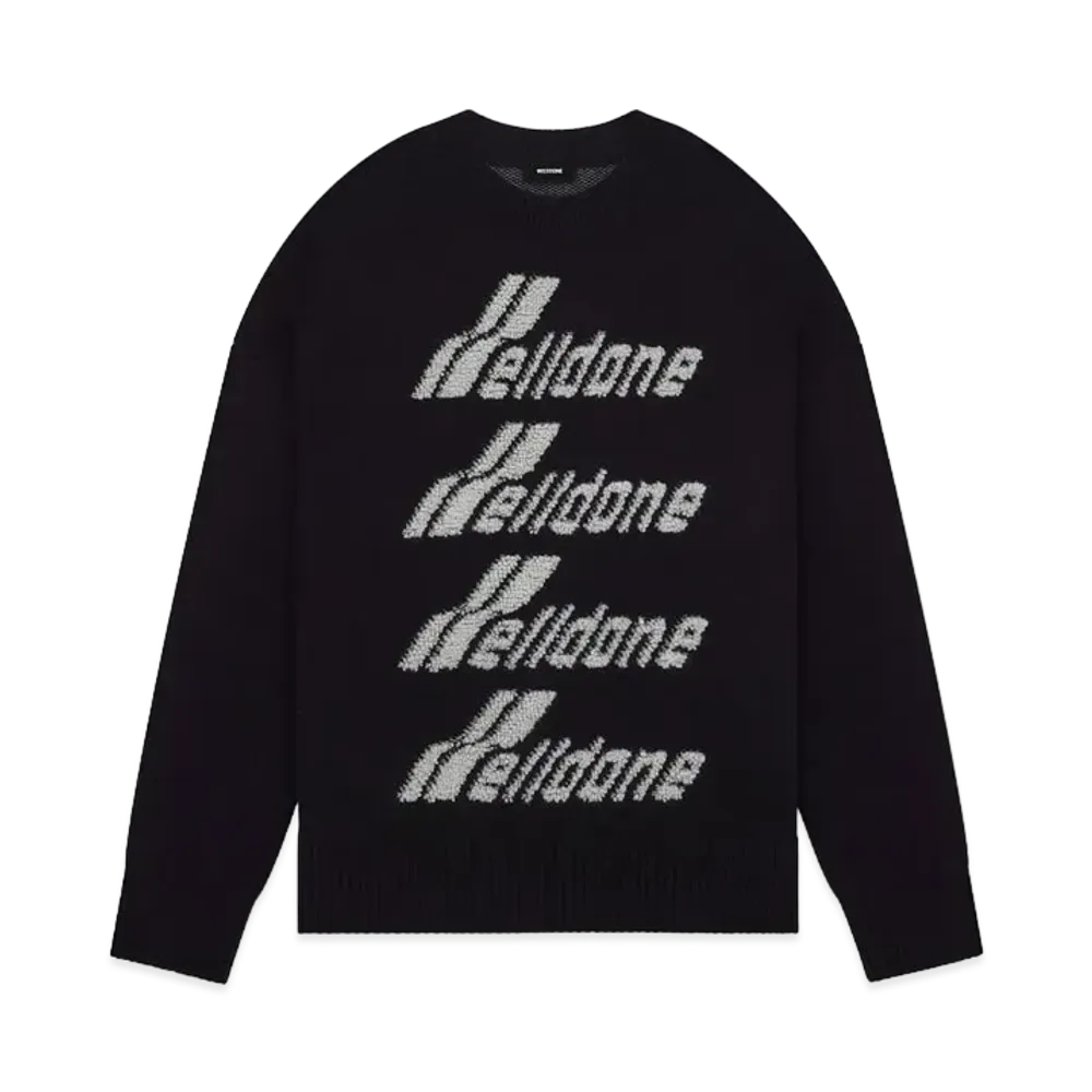 WE11DONE Logo Pile Knit Sweater "Black"