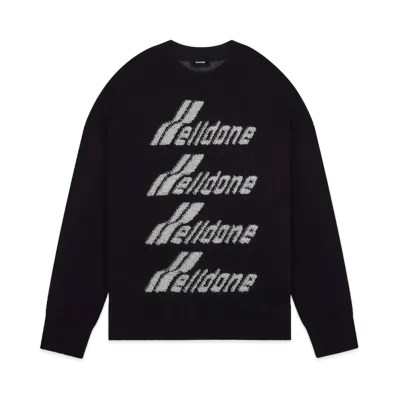 WE11DONE Logo Pile Knit Sweater "Black"