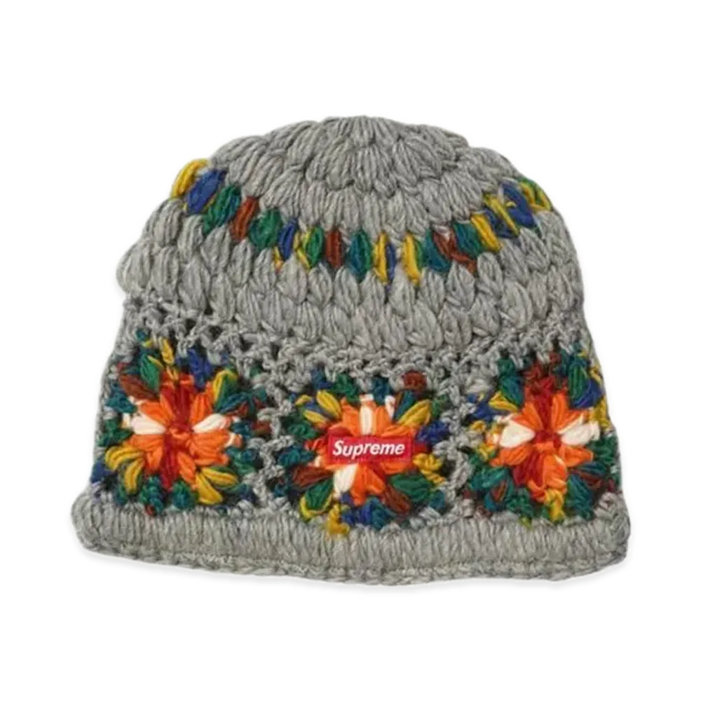 Supreme Crochet Beanie "Grey"